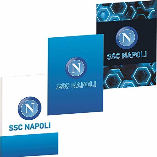 SSC Napoli Ssc Napoli Notatnik w kratkę 5 m z Margini A4 Maxi 96/100 Ssc Napoli zestaw tornistrowy, 30 cm, niebieski/biały 5D9001903 _Q