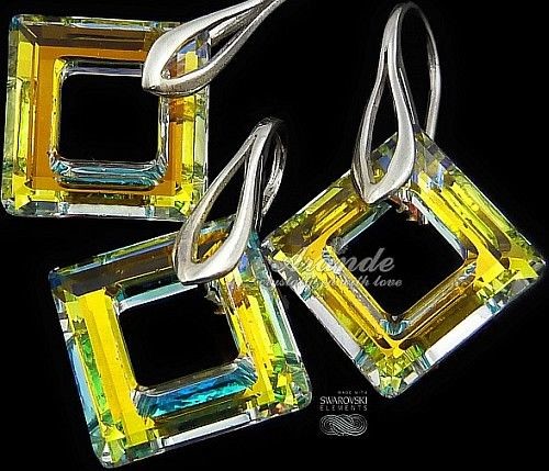 Arande Swarovski Special Komplet Aurora Square Srebro 2851464019