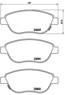 BREMBO Zestaw klocków hamulcowych, hamulce tarczowe P 23 153