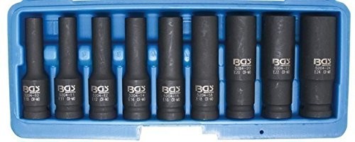 BGS nasadka profil nasadowy E wkładki klucz nasadowy, 12,5 MM, głęboki, E10  E24, 9-częściowy, 1 sztuki, 5204