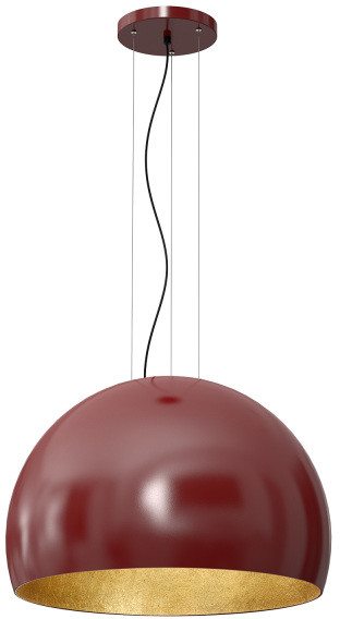 Luminex lampa wisząca 3/4 Bool 1 E27 burgund/złota 60cm 1689
