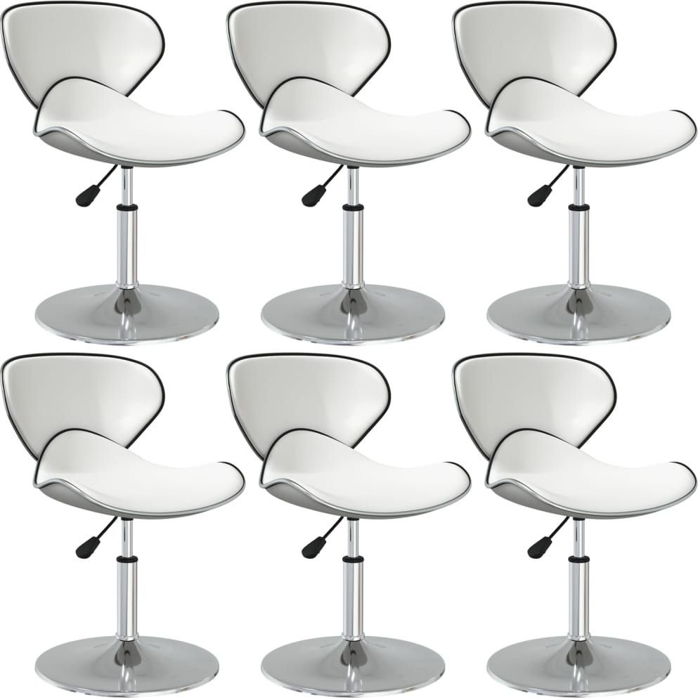 vidaXL Krzesła stołowe 6 szt. białe obite sztuczną skórą 3088585