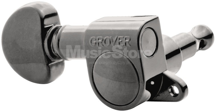 Grover Mini Rotomatics Guitar Machine Heads, Black Chrome / 12 string