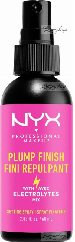 NYX Professional Makeup Professional Makeup - Plump Finish - Setting Spray - Spray utrwalający makijaż z elektrolitami - 60 ml
