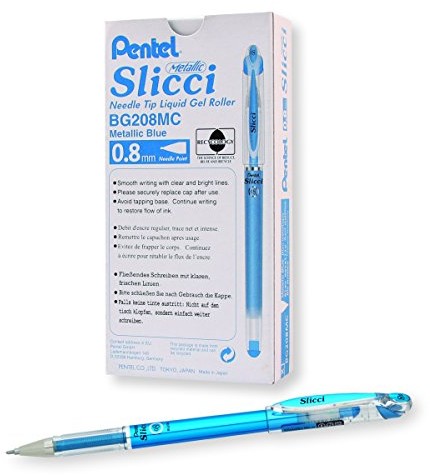 Pentel bg207 Slicci Gel Ink Roller z drutów koronka, 0.35 MM, niebieski BG208-MC