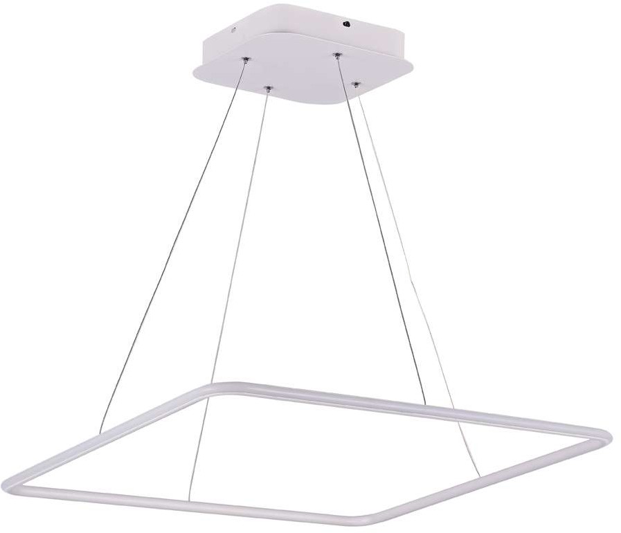 Mdeco LAMPA wisząca MDECO SLIM/000015/3000/W metalowa OPRAWA kwadratowa ramka LED 39W 3000K zwis IP44 biały