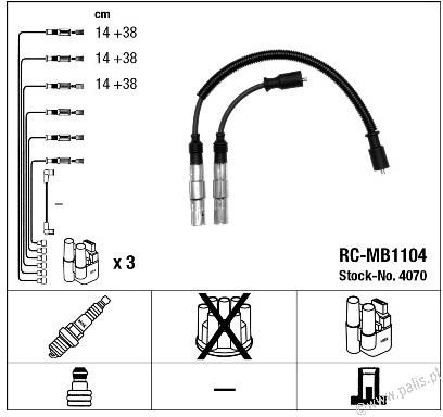 NGK Przewody zapłonowe 4070 RC-MB1104