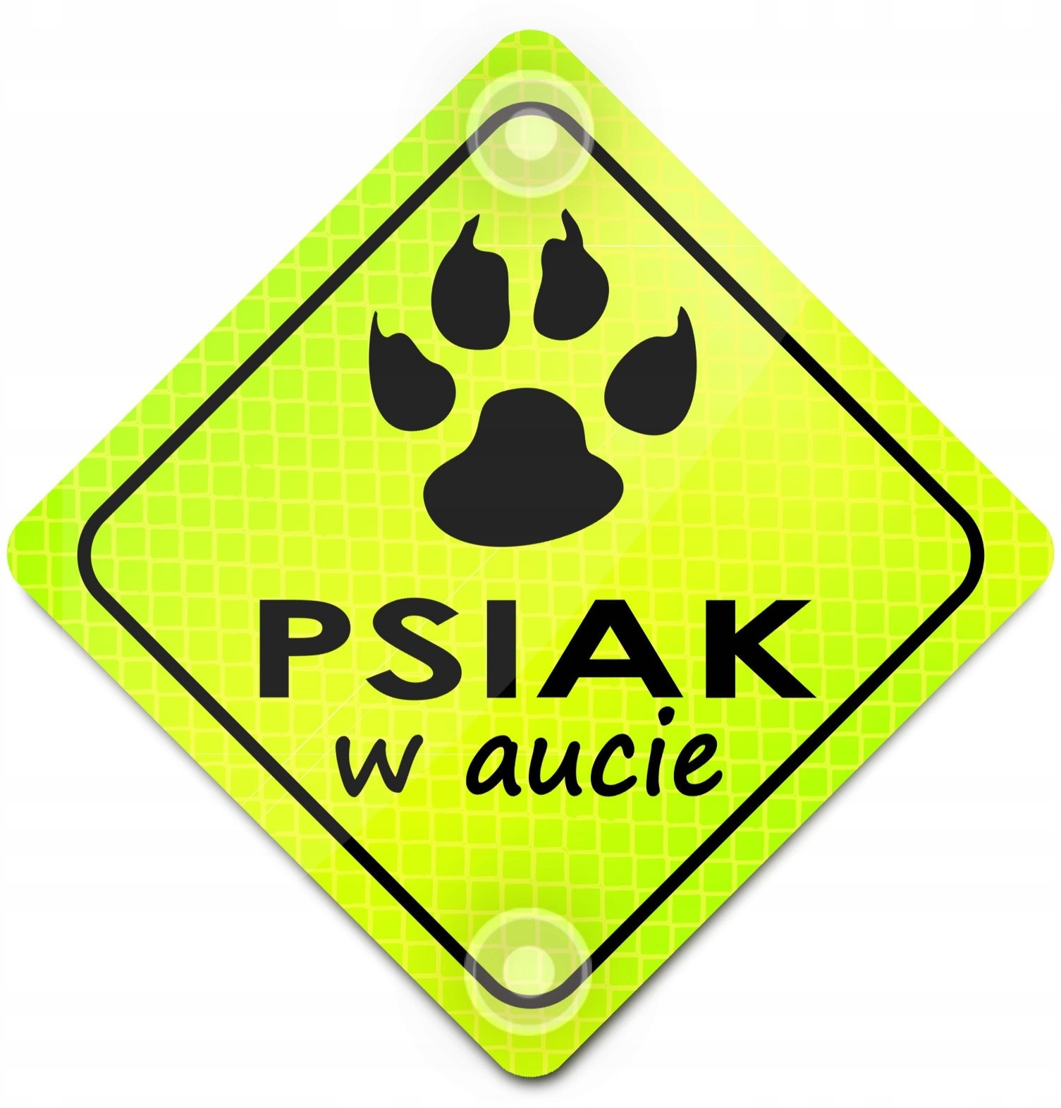 Pies Psiak W Aucie Odblask Neon Na Auto Przyssawki