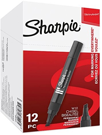 Sharpie Permanent Marker W10, klinowatym czubkiem, czarno-s0192654, czarny S0192654