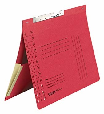 FALKEN Skoroszyt zawieszany wahadłowy Falken Pendular 50 szt. czerwony A4 tektura z recyklingu dokumenty wpinane od dołu szczeliny indeksowe i kieszeń. Wyprodukowano w Niemczech Ceryfikat Błękitny Anioł 15033812