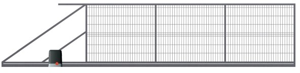 Brama przesuwna panelowa z automatem 500 x 150 cm lewa antracyt