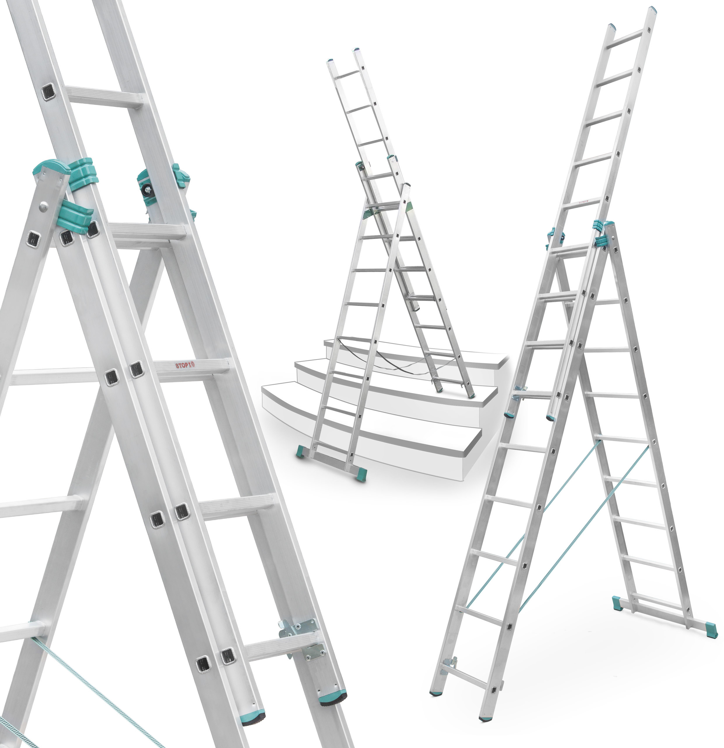 ALVE Drabina aluminiowa 3x9 Na Schody profi 'M'