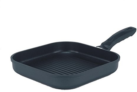 Krüger Karl  patelnia do grillowania ze stopu aluminium Leipzig, patelnia do grillowania, do wyboru różne rozmiary do steków, czarny, 28 cm 2227