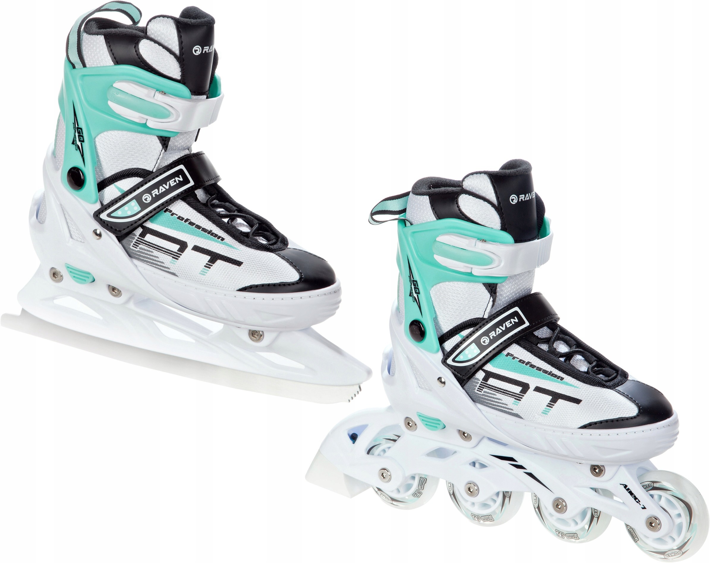 Rolki Łyżwy 2w1 Raven Profession White/Mint 35-39