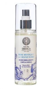 Natura Siberica Rose Mistique Du Grand Nord Beauty Mist For Hair & Body upiększająca mgiełka do ciała i włosów Hydrolat z róż Rose de Grasse & Olejek Cedrowy 125ml