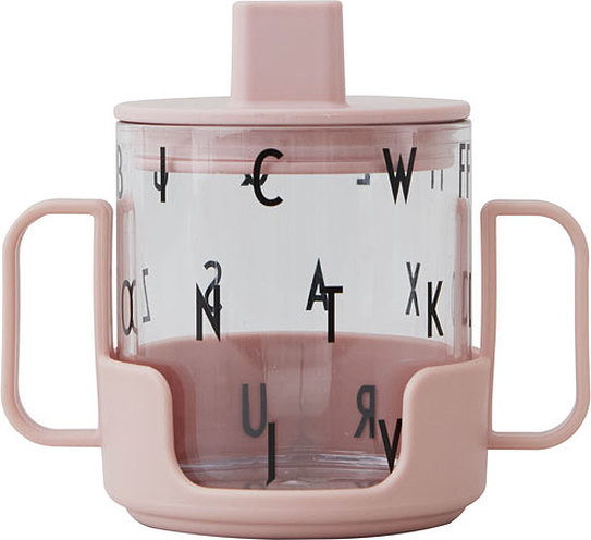 Design Letters Kubek dla dziecka Grow pudrowy z melaminy i szkła 3 el. 20103008NUDE