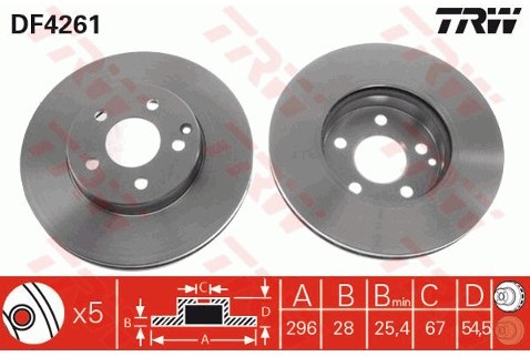 TRW Tarcza hamulcowa DF4261