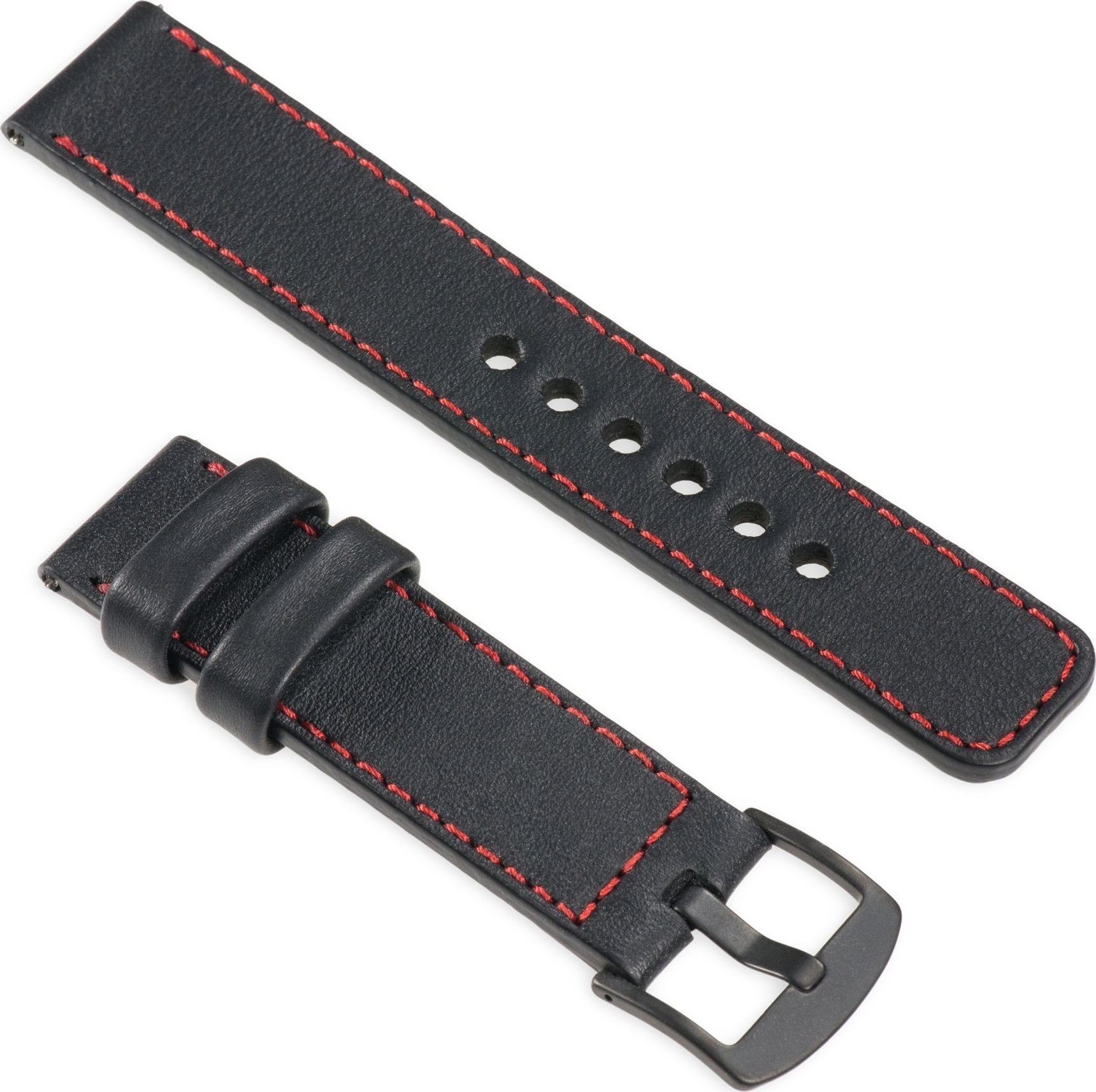 moVear Skórzany pasek 22mm do Apple Watch 5/4/3/2/1 42/44mm Czarny uBand C1 Standard 2203-uniw