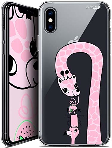 Caseink Etui ochronne do Apple iPhone XS/X, ultracienkie, motyw: Summer Żyrafa CRYSPRNTIPHONEXSUMMERGIRAFE