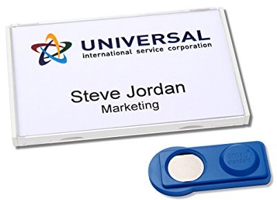 badgepoint Vista 40 Classic identyfikatory imienne na magnes, 20 sztuk, z zapięciem na magnes, kolor biały VIS40MA17-20DR