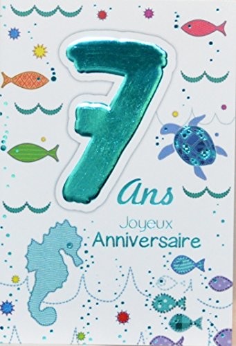 Age Mv Age MV 69  2007 mapa Joyeux Anniversaire 7 lat dzieci chłopcy dziewczynki motyw morski ryby żółw morze 69-2007