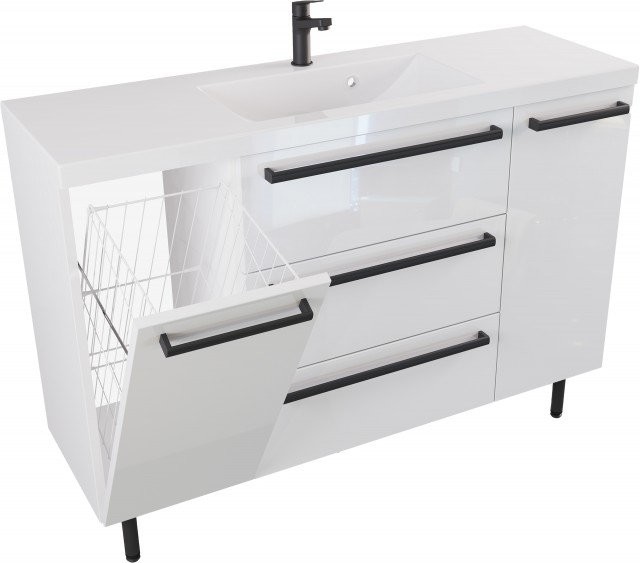 Furni Szafka Umywalkowa Stojąca ATHOS 120 cm K D - Uchwyt Czarny Mat ATH UM ST 120 K D UC