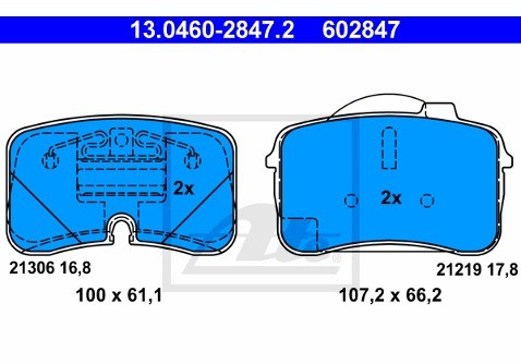 ATE Klocki hamulcowe - komplet 13.0460-2847.2