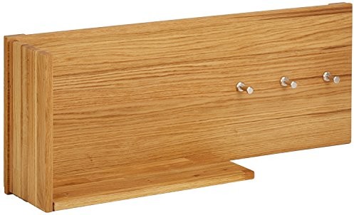 FirstLoft Firstloft vomika garderoba z półką tablar i 3 wieszaki na ubrania, dąb funiert, drewno, 40 x 95 x 35 cm Vomika