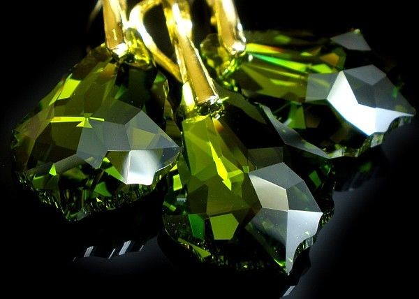 Arande SWAROVSKI komplet ZŁOTE SREBRO ZIELONY 22MM 1131606989