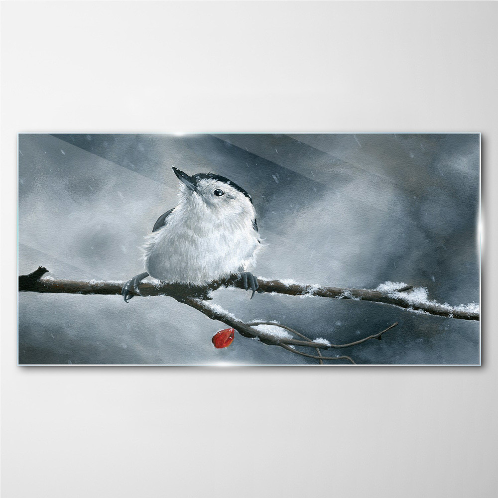 PL Coloray Obraz na Szkle Zwierzę Ptak Śnieg Zima 140x70cm