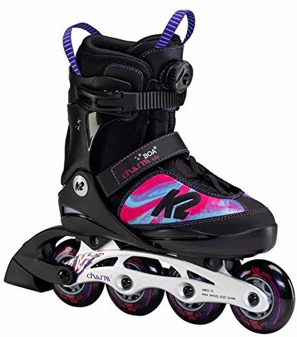 K2 Łyżworolki dziewczęce CHARM BOA ALU czarne różowe M (EU: 32-37 / UK: 13-4 / US: 1-5) 30F0120 I210200401