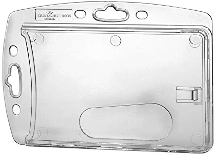 Durable 800519 twarda obudowa na kartę identyfikacyjną, wymiary 54 x 85 mm, kolor przezroczysty, 25 sztuk, przezroczysty DBL890519