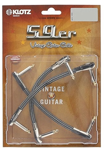 Klotz 3 sztuki o wyglądzie pnia 59er Vintage 6,3 MM wtyczka jack 2-POL. Kabel krosowy 0,30 m (vinpan0030) VINPAN0030