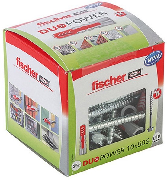 Fischer Kołek uniwersalny Duopower 10 x 50 z wkrętem 25 szt. 535461