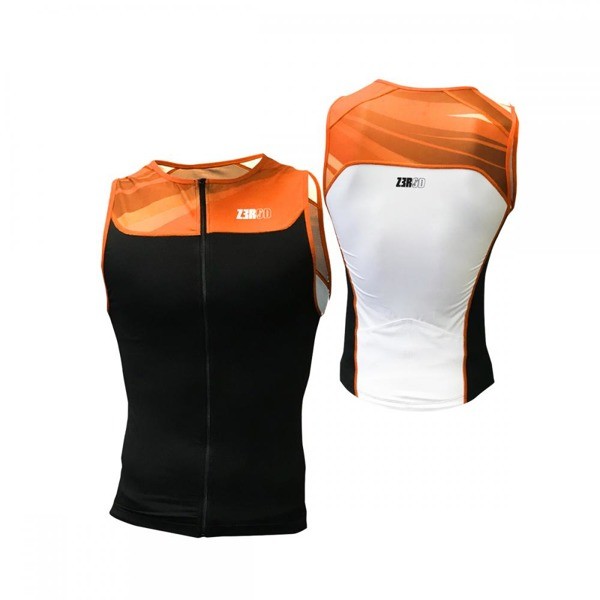 ZEROD koszulka triathlonowa START TRISINGLET czarno- pomarańczowy