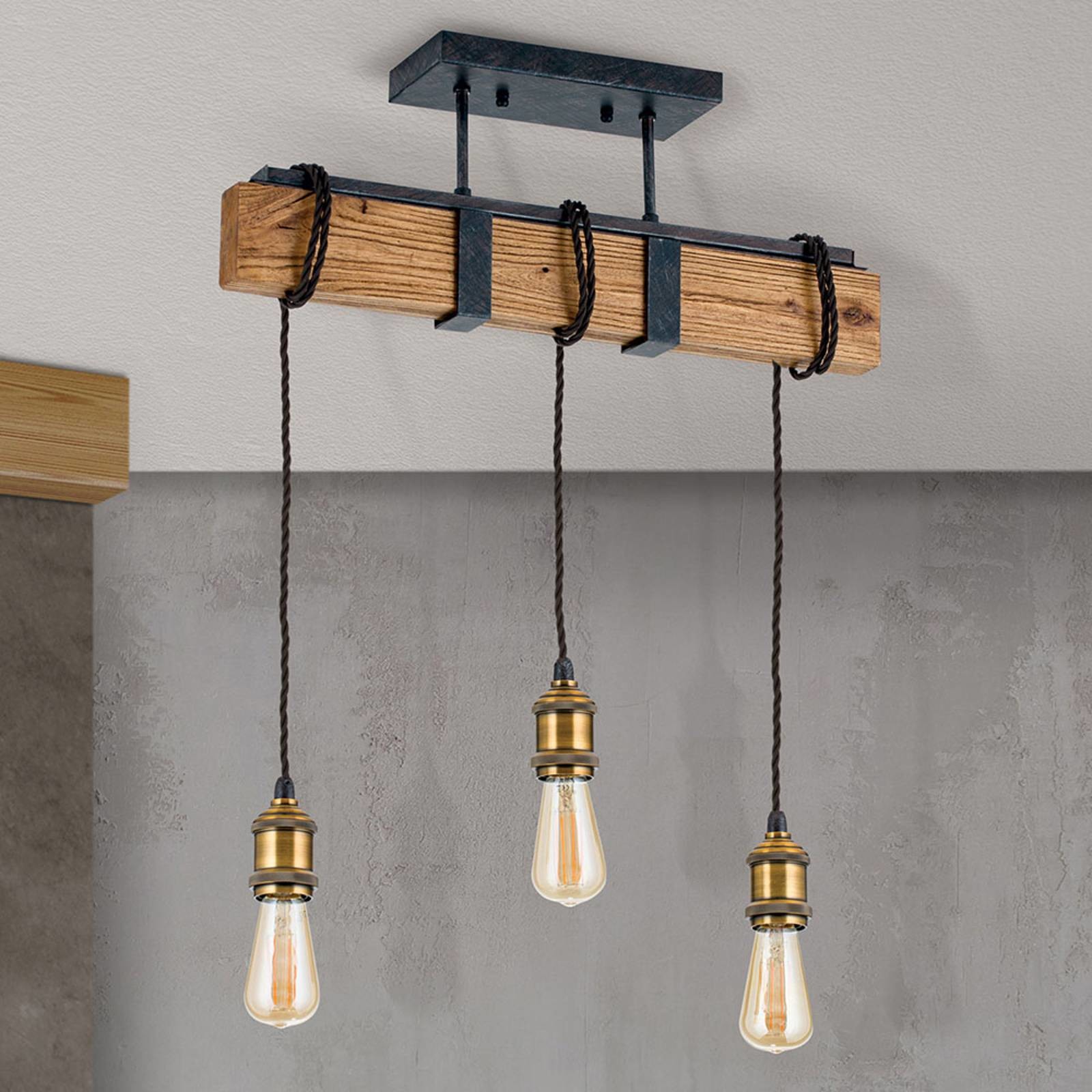 Orion Lampa wisząca Cellar w stylu vintage, 3-punktowa