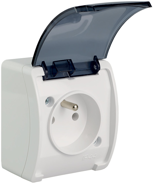 LEDart ELEKTRO_PLAST pojedyncze z uziemieniem Koala biały/dymny 61.376