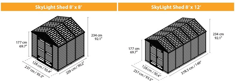 Palram Moduł przedłużający do domku narzędziowego SkyLight 8x4 szary PAL702626