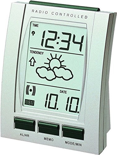 Technoline Budzik radiowy WT 293 z prognozą wskazanie temperatury, odporny na warunki atmosferyczne i alarm funkcją Memo WT 293