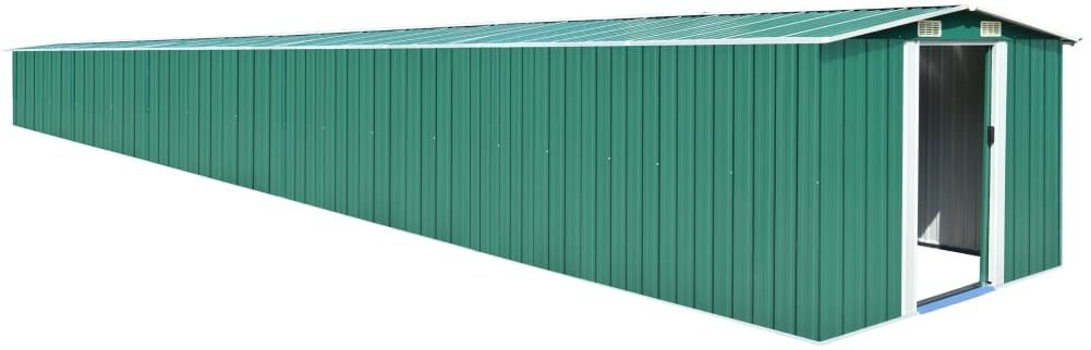 vidaXL Szopa ogrodowa, zielona, 257x990x181 cm, stal galwanizowana! 47036