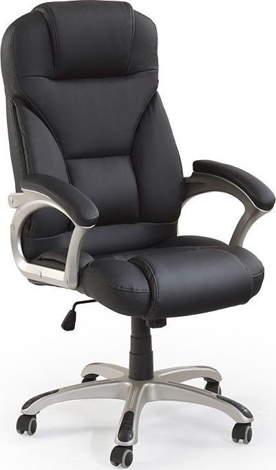 Biurowy Fotel Czarny Obrotowy Z Ekoskóry F1-P44