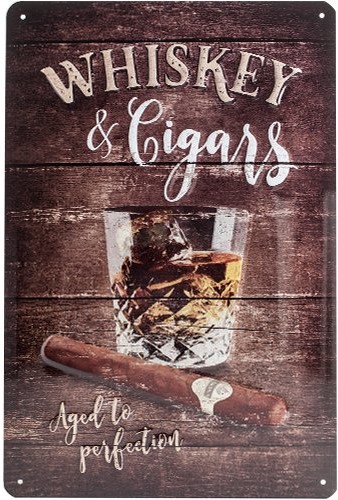 Nostalgic-Art 22257 Open Bar whiskey, tabliczka blaszana, 20 x 30 cm 22257