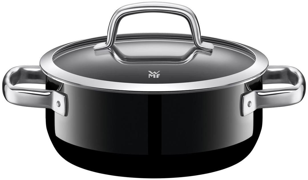 WMF Garnek niski z pokrywką Fusiontec Mineral, czarny, srebrny, 2,4 l