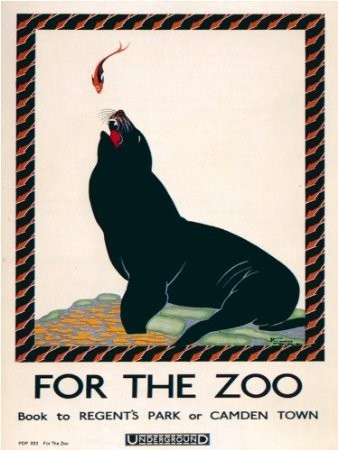 onthewall Do The Zoo London Underground Vintage Railway plakat druk artystyczny 40 x 30 cm PDP 034 PDP034
