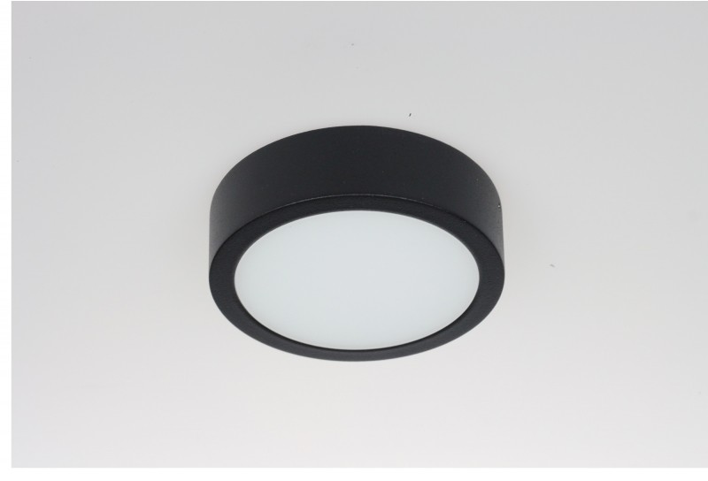 Light&More LM P 400 BK IP44 PLAFON CZARNY LAMPA SUFITOWA NATYNKOWA 8,8CM LED 8W 3000K 680lm=60W HERMETYCZNY LM P 400 BK