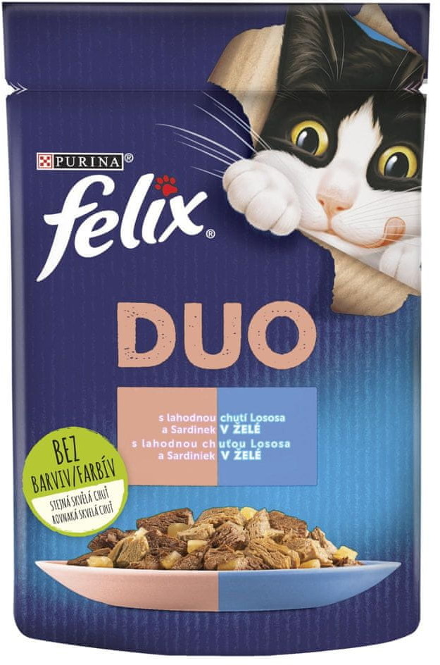 Purina Felix karma dla kota Fantastic DUO z sardynkami i łososiem w galarecie 26 x 85 g