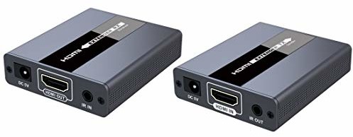 PremiumCord Przedłużacz HDMI do 120 m przez kabel krosowy Cat5/Cat6, kabel LAN, metalowa obudowa, kompatybilny z Full HD 1080p, 3D, Dolby-True HD, bez kompresji i bez opóźnień khext120-4