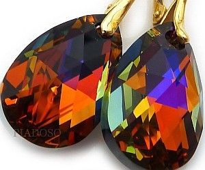 Swarovski Arande NOWE kolczyki VOLCANO ZŁOTE SREBRO 2093189602