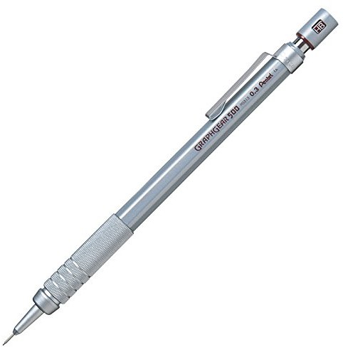 Pentel graphgear 500 12 sztuk ołówek mechaniczny 4 MM Szary 0,3 mm PG513-12