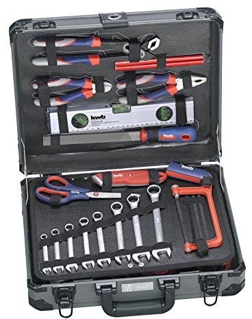 kwb 370780 walizka narzędziowa, idealna do użytku domowego, w stabilnej walizce z aluminium (370760)